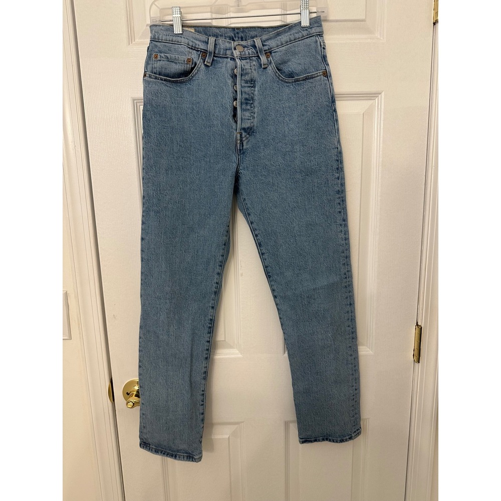 Levis 501 Original Fit Jeans Light Wash Blue Straight Leg W28 L28 36200-0167